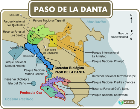kaart paso de la danta